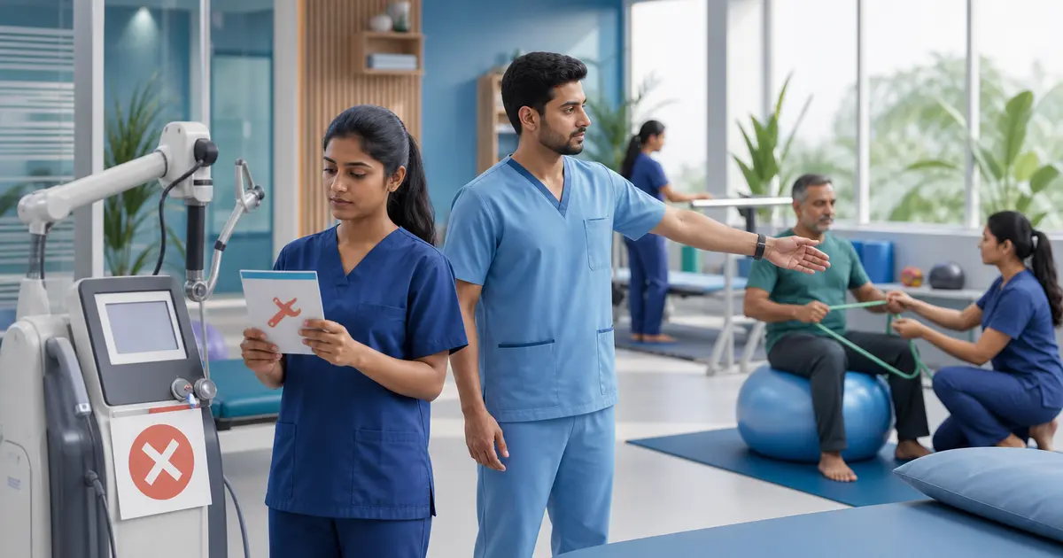 Physiotherapy Equipment Downtime Contingency Plan workflow illustration for a Bangladesh physiotherapy center